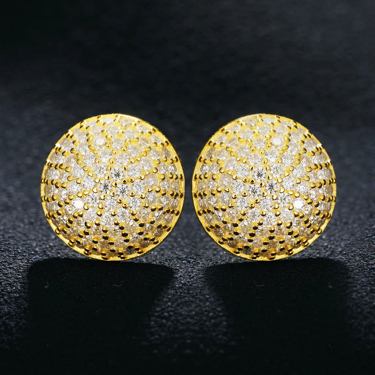 Genuine Sterling Silver Lab Iced Snow Cap Hip Hop Earrings - CaratixJewelry